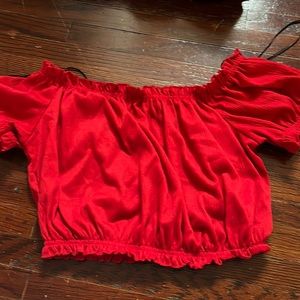Red crop top